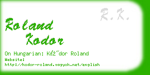 roland kodor business card